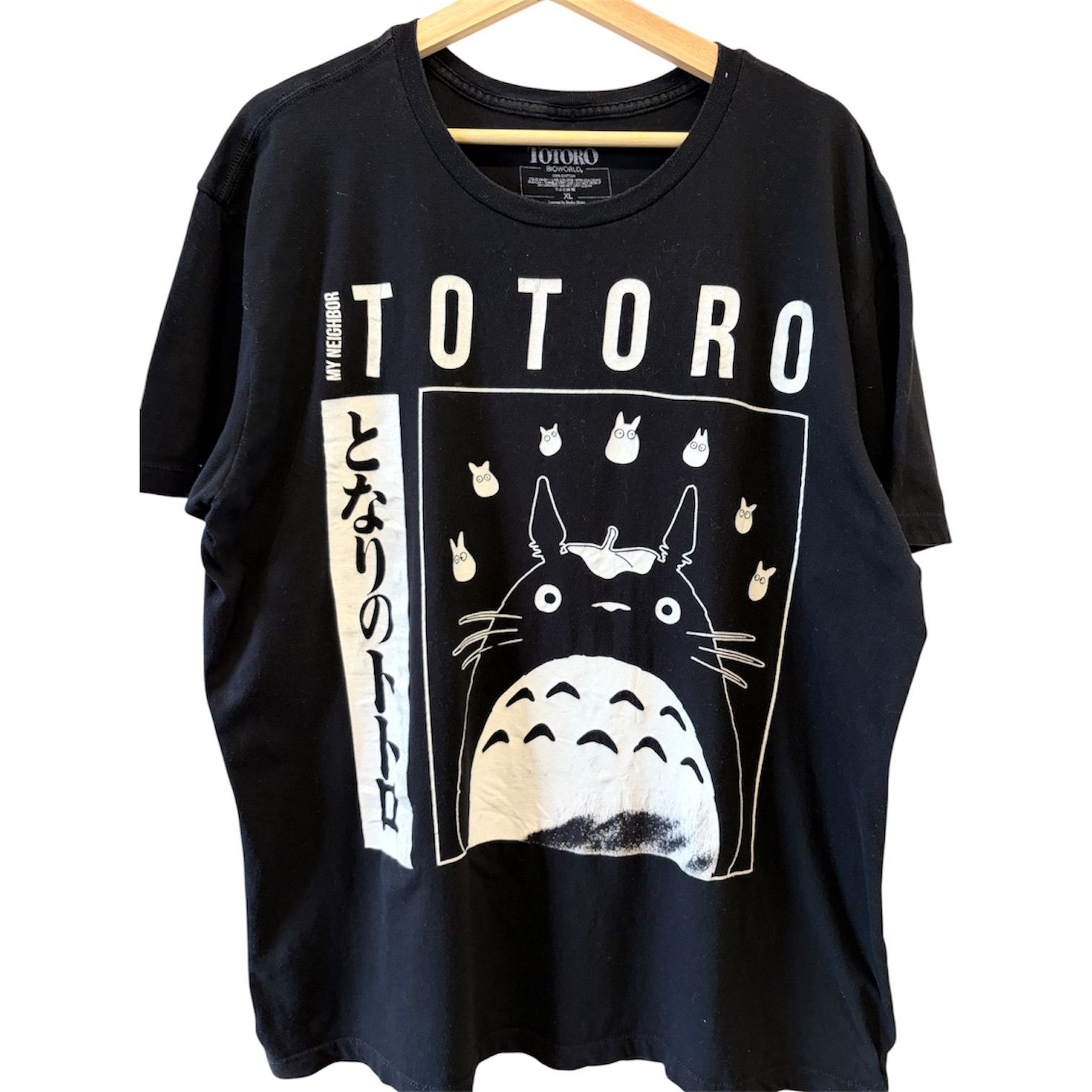 希少】ジブリ となりのトトロ 半袖Tシャツ XL 黒 アニメT 海外企画