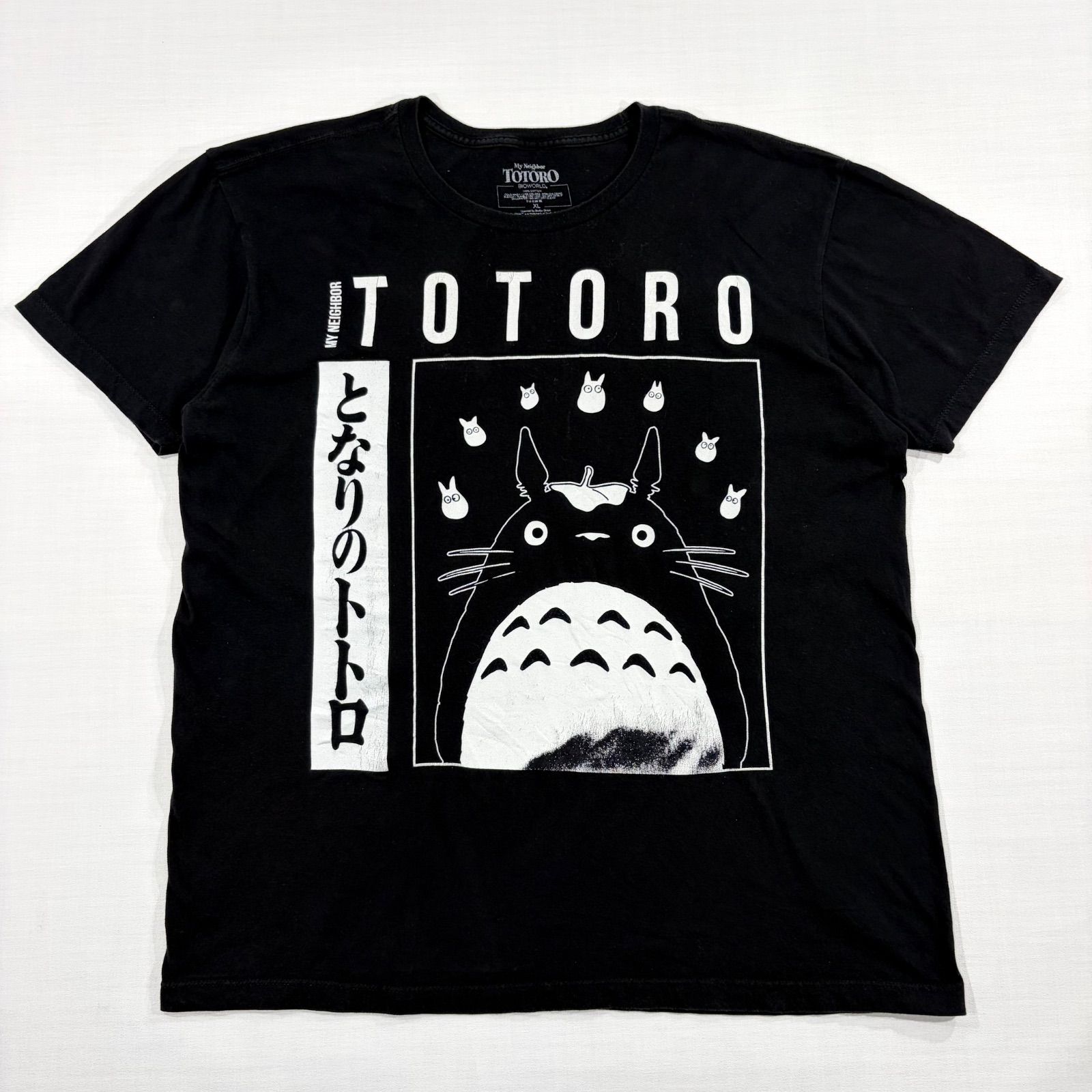 希少】ジブリ となりのトトロ 半袖Tシャツ XL 黒 アニメT 海外企画 