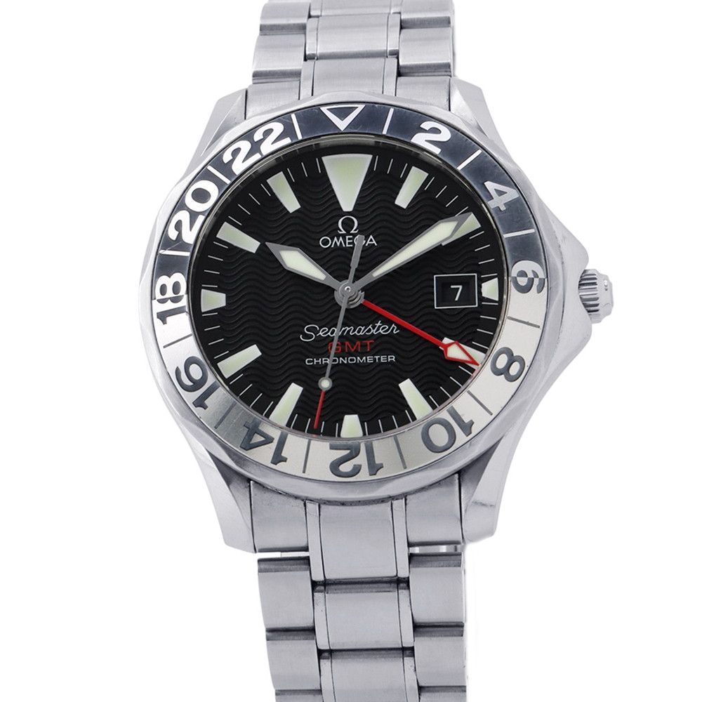 オメガ シーマスター ダイバー GMT デイト 2234.50.00 OMEGA 腕時計 黒文字盤