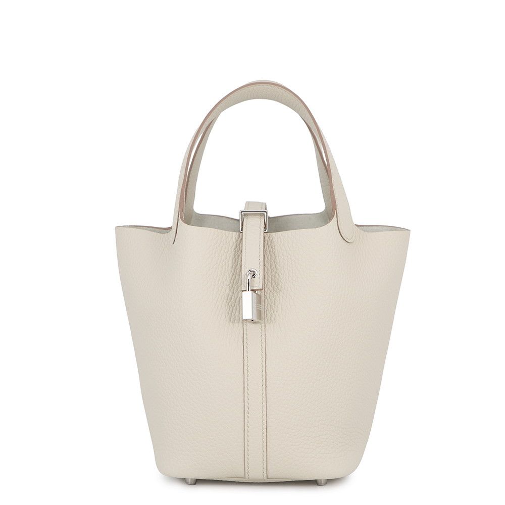 エルメス ハンドバッグ ピコタンロックPM ベトン/シルバー金具 トリヨンクレマンス K刻印 HERMES トートバッグ