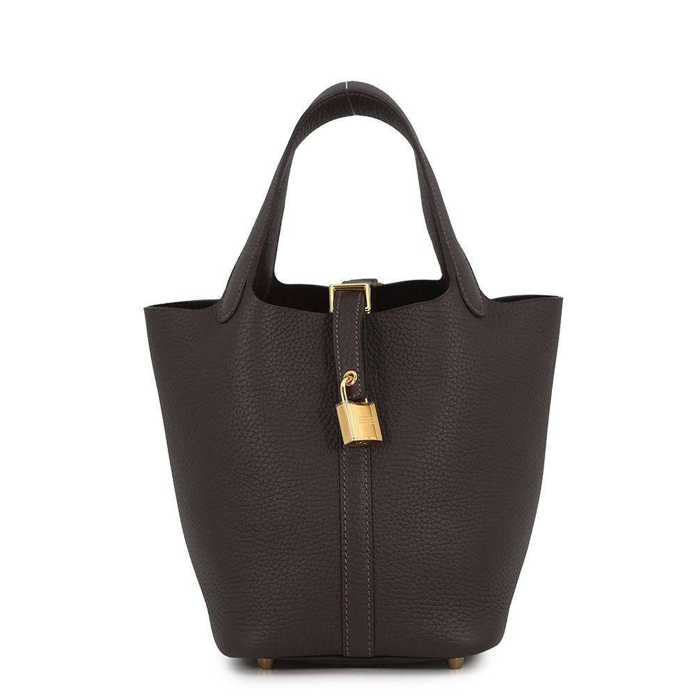 エルメス ハンドバッグ ピコタンロックPM ベブラン/ゴールド金具 トリヨンクレマンス G刻印 HERMES トートバッグ