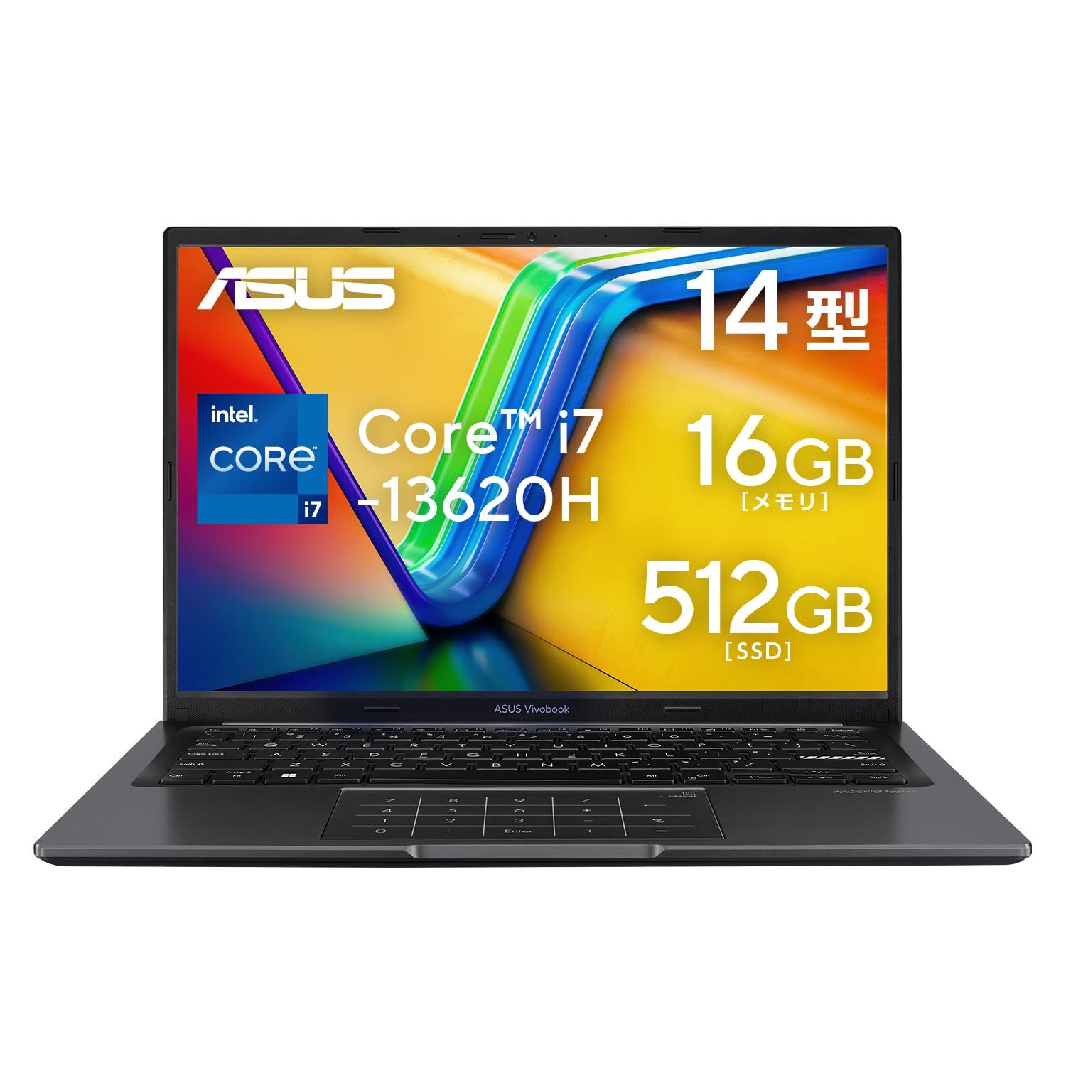 ASUS ノートパソコン Vivobook 14 X1405VA 14インチ インテル Core i7 13620H メモリ16GB SSD 512GB WPS Office搭載 Windows 11 バッテリー [Office互換ソフト / Core i7]