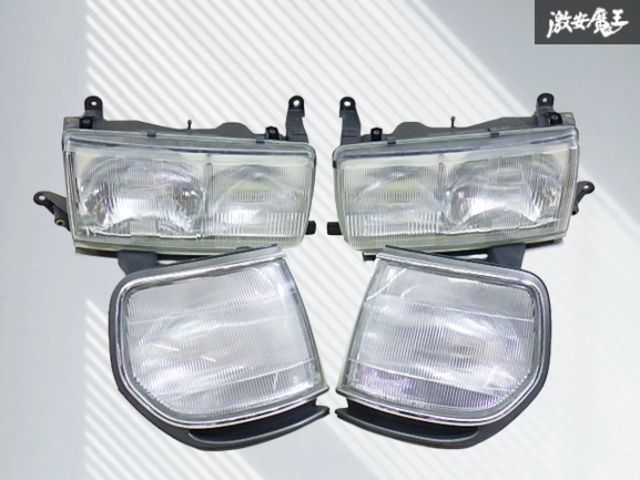 【割れ無し！】TOYOTA トヨタ 純正 80 ランドクルーザー ランクル ハロゲン ヘッドライト コーナーランプ 左右 set KOITO 60-34 60-36 棚