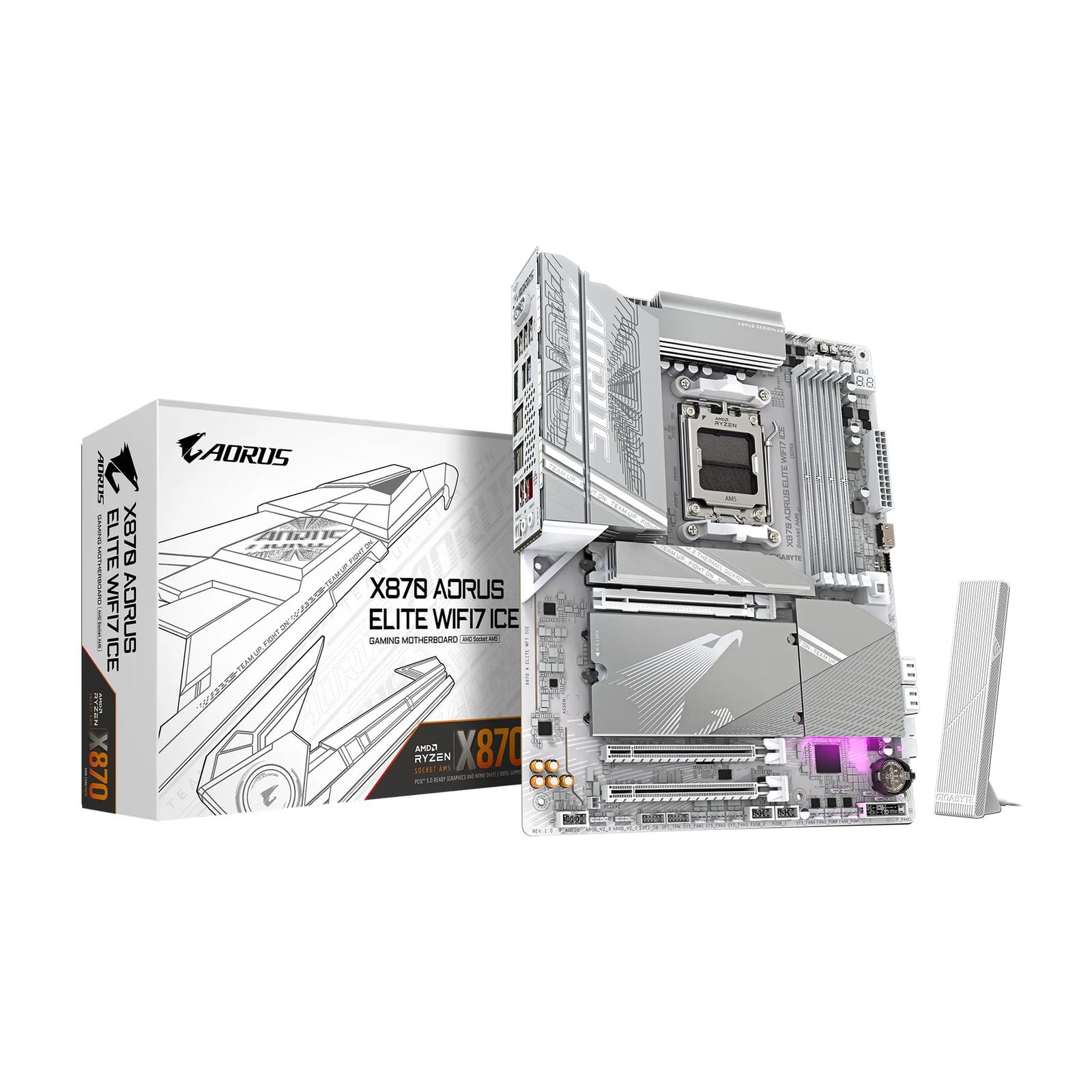 GIGABYTE X870 AORUS ELITE WIFI7 ICE - AMD Ryzen 用 ホワイト色 ATX スタンダード・ゲーミングマザーボード MB6573 [X870] [AORUS ELITE]