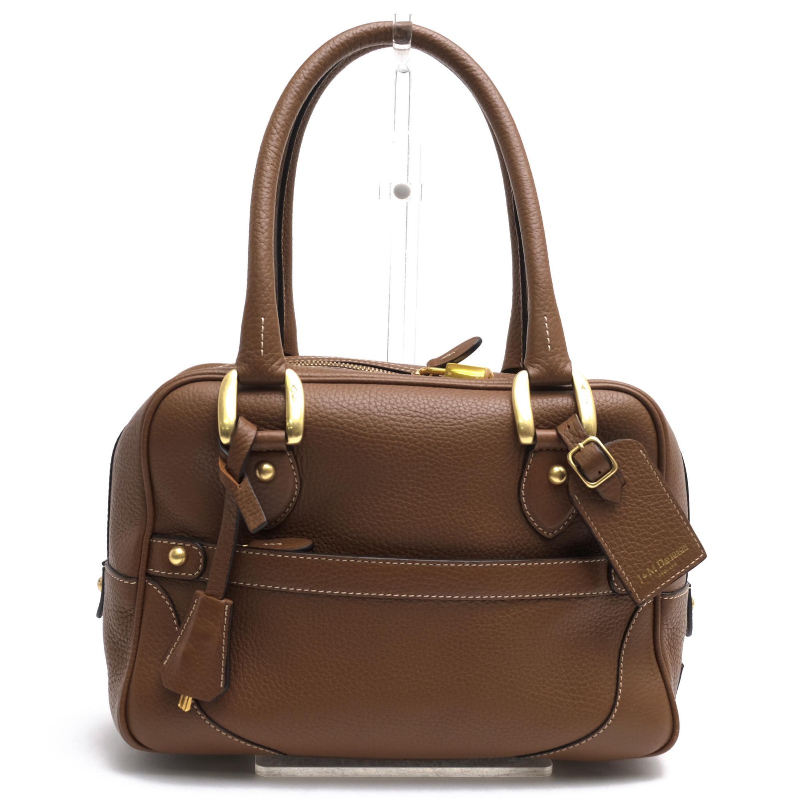 J＆Mデヴィッドソン／J＆M DAVIDSON バッグ ハンドバッグ 鞄 トートバッグ レディース 女性 女性用 レザー 革 本革 ブラウン 茶 MINI MIA ミア ミニボストン シボ革 シュリンクレザー 定番
