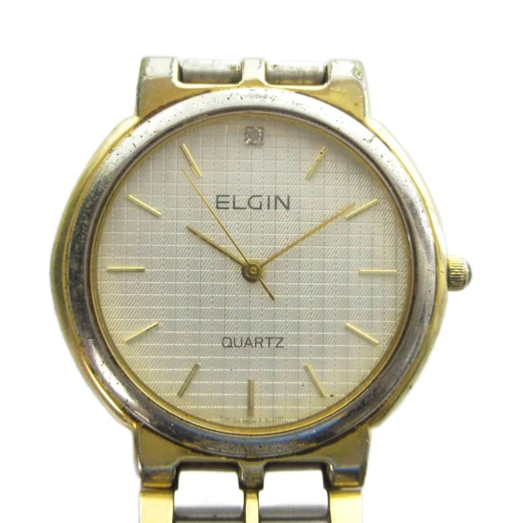 エルジン ELGIN 腕時計 クォーツ ウォッチ ロゴ ゴールド色 シルバー色 