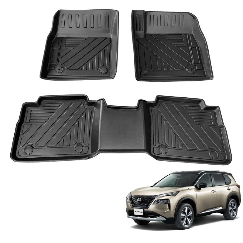 R★ニッサン 新型 エクストレイル T33系 3Dフロアマット エクストレイルT33系 フロアマット X-Trail T33 SNT33 T33型 2022年7月～現行 TPE素材 防水仕様 耐汚れ 耐磨耗性 滑り防止 エクストレイル T33 カスタムパーツ
