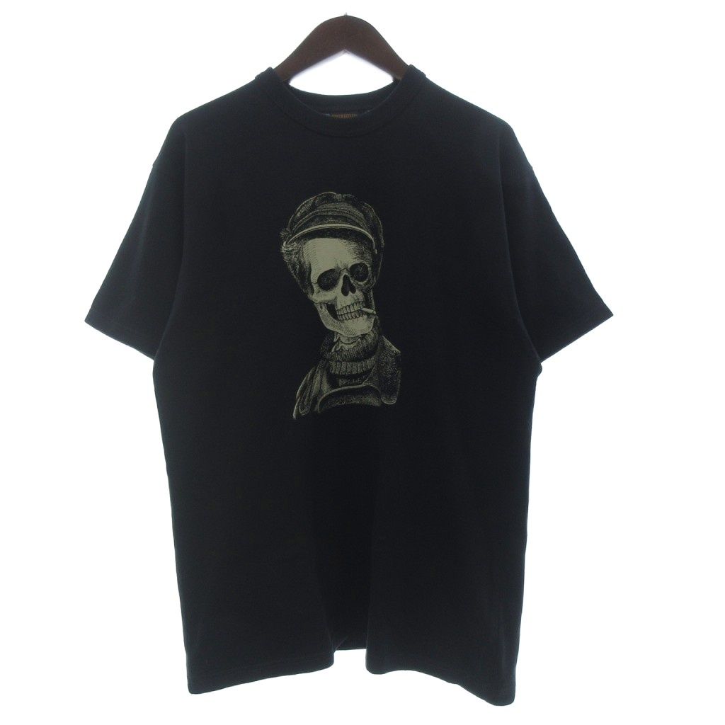 フリーホイーラーズ FREEWHEELERS タグ付き BOUND FOR GLORY Tシャツ カットソー 半袖 クルーネック 2625001 プリント 44 黒 ブラック