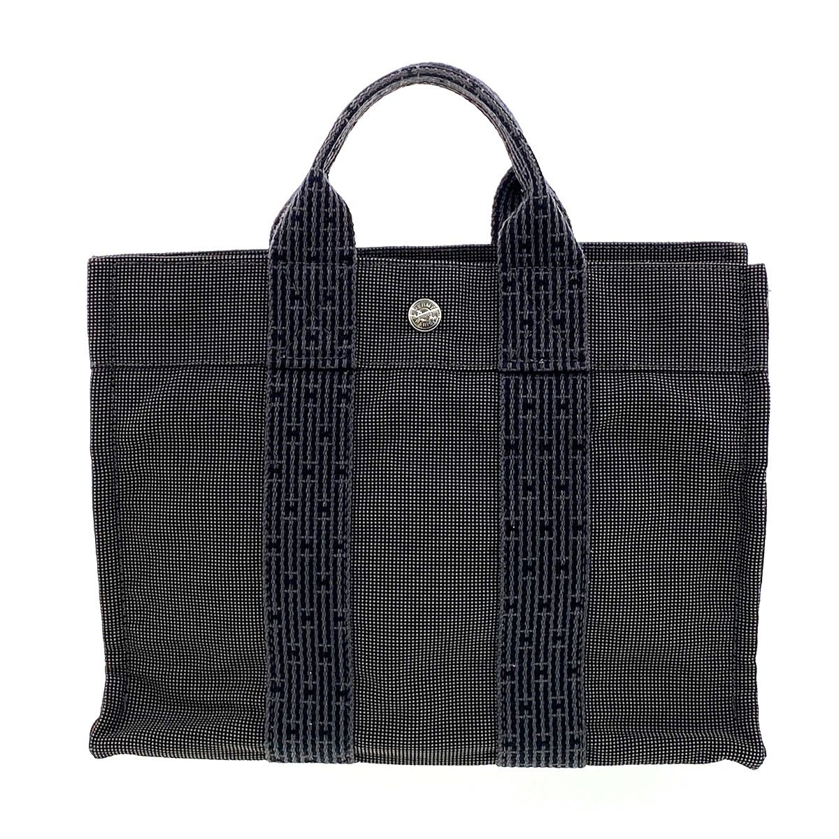 HERMES エルメス エールライントート PM トートバッグ 101056M ユニセックス キャンバス グレー 中古