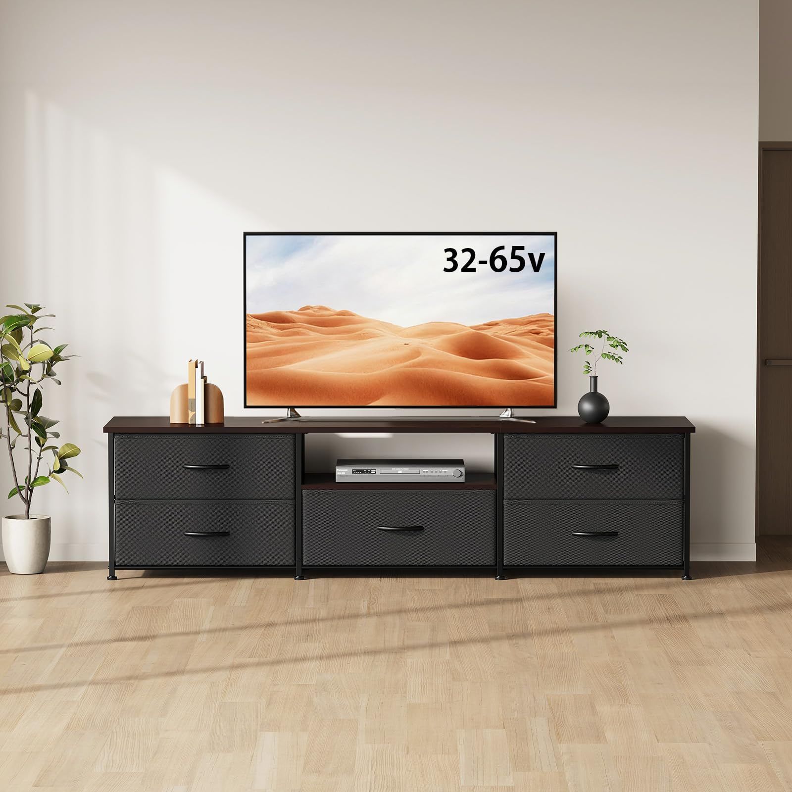 【数量限定】テレビラック 引き出し付き オープンシェルフ ローボード おしゃれ 収納付きテレビ台 幅150×奥行35×高さ40cm 55型対応 テレビボード ブラウン テレビ台 YeTom