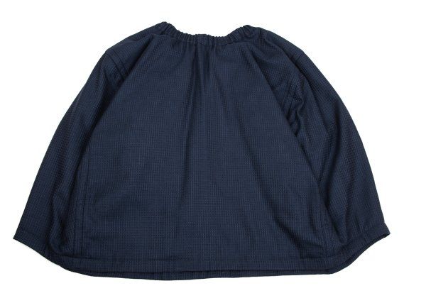 コムコム コムデギャルソンCOMME des GARCONS 中綿キルティングウールチェック織りスカート 青XS