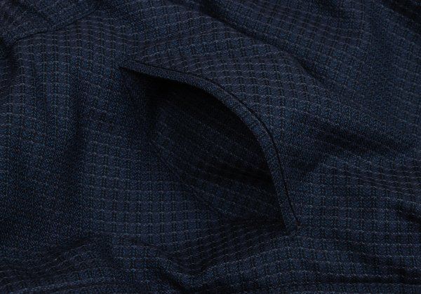 コムコム コムデギャルソンCOMME des GARCONS 中綿キルティングウールチェック織りスカート 青XS