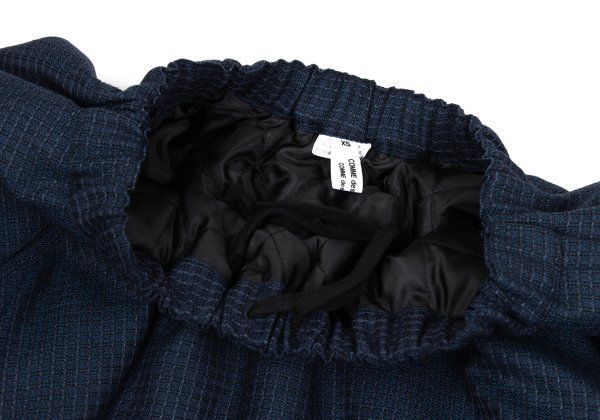 コムコム コムデギャルソンCOMME des GARCONS 中綿キルティングウールチェック織りスカート 青XS