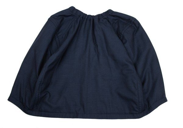 コムコム コムデギャルソンCOMME des GARCONS 中綿キルティングウールチェック織りスカート 青XS