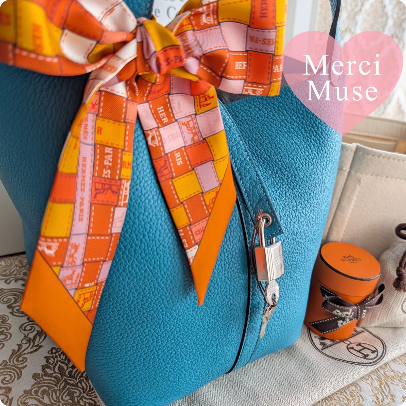 ❤お得なお品❤ピコタンロックMM22 ターコイズxシルバー金具 エルメス