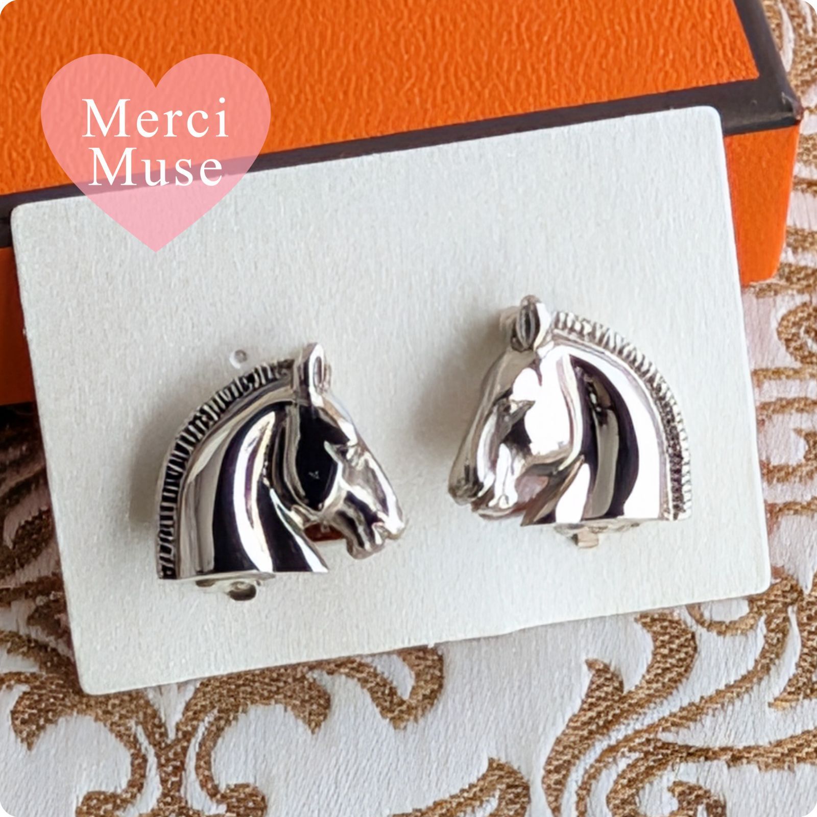 ❤お得なお品❤シュヴァルイヤリング シルバー金具 エルメス 箱付 MerciMuse メルシーミューズ