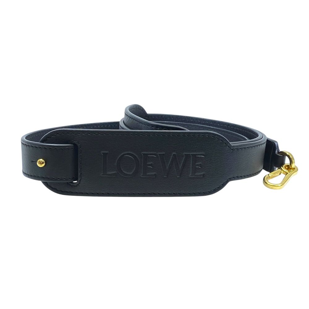 ロエベ LOEWE ショルダーストラップ レザー ブラック シルバー金具