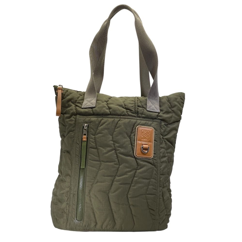 LOEWE ロエベ アイ/ロエベ/ネイチャー トートバッグ バッグ ロゴ B664U42X04 ナイロン キルティング ダークオリーブ グリーン 通勤 旅行 普段使い 機能的 軽快 洗練 実用性