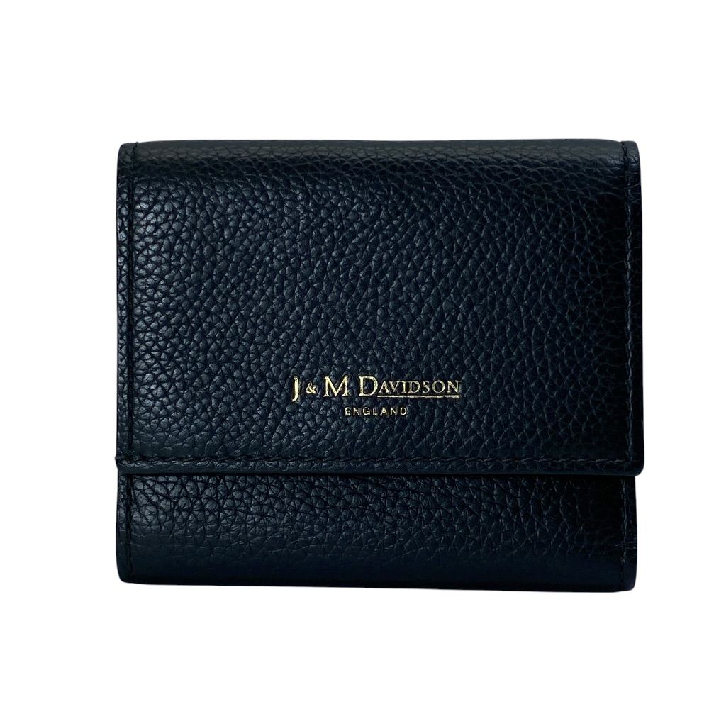 J&M Davidson J&M デヴィッドソン コンパクトウォレット 折財布 三つ折り財布 レザー ブラック 上品 洗練 高級感 実用的 機能的 定番 人気 コンパクト