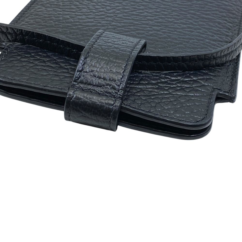 Maison Margiela マルジェラ フォンポーチ スマートフォンケース ショルダーバッグ スマホショルダー S56UI0226 レザー ブラック 普段使い 通勤 通学 お出かけ 定番 人気 上品 洗練 実用的 軽量 多用途 デイリー