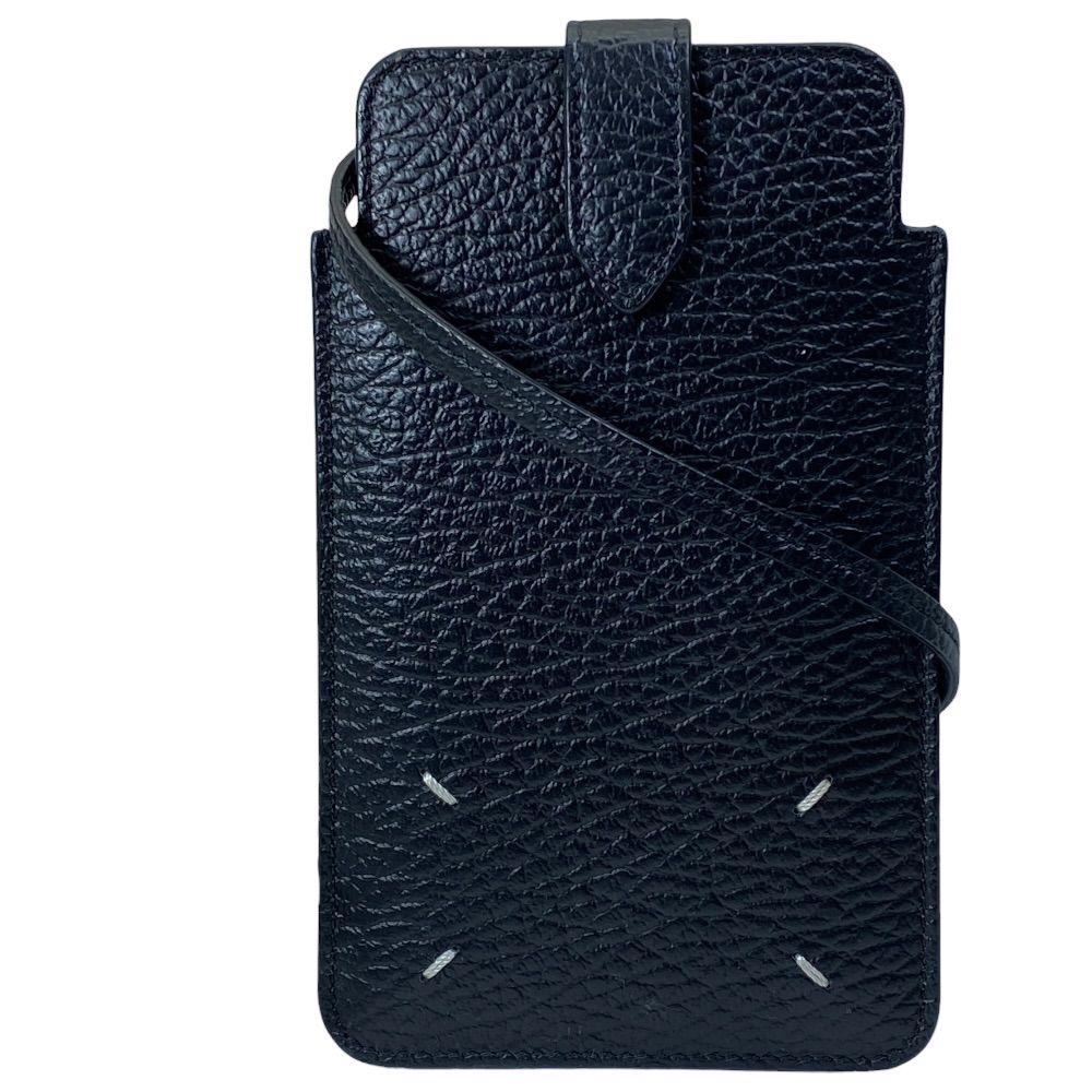 Maison Margiela マルジェラ フォンポーチ スマートフォンケース ショルダーバッグ スマホショルダー S56UI0226 レザー ブラック 普段使い 通勤 通学 お出かけ 定番 人気 上品 洗練 実用的 軽量 多用途 デイリー