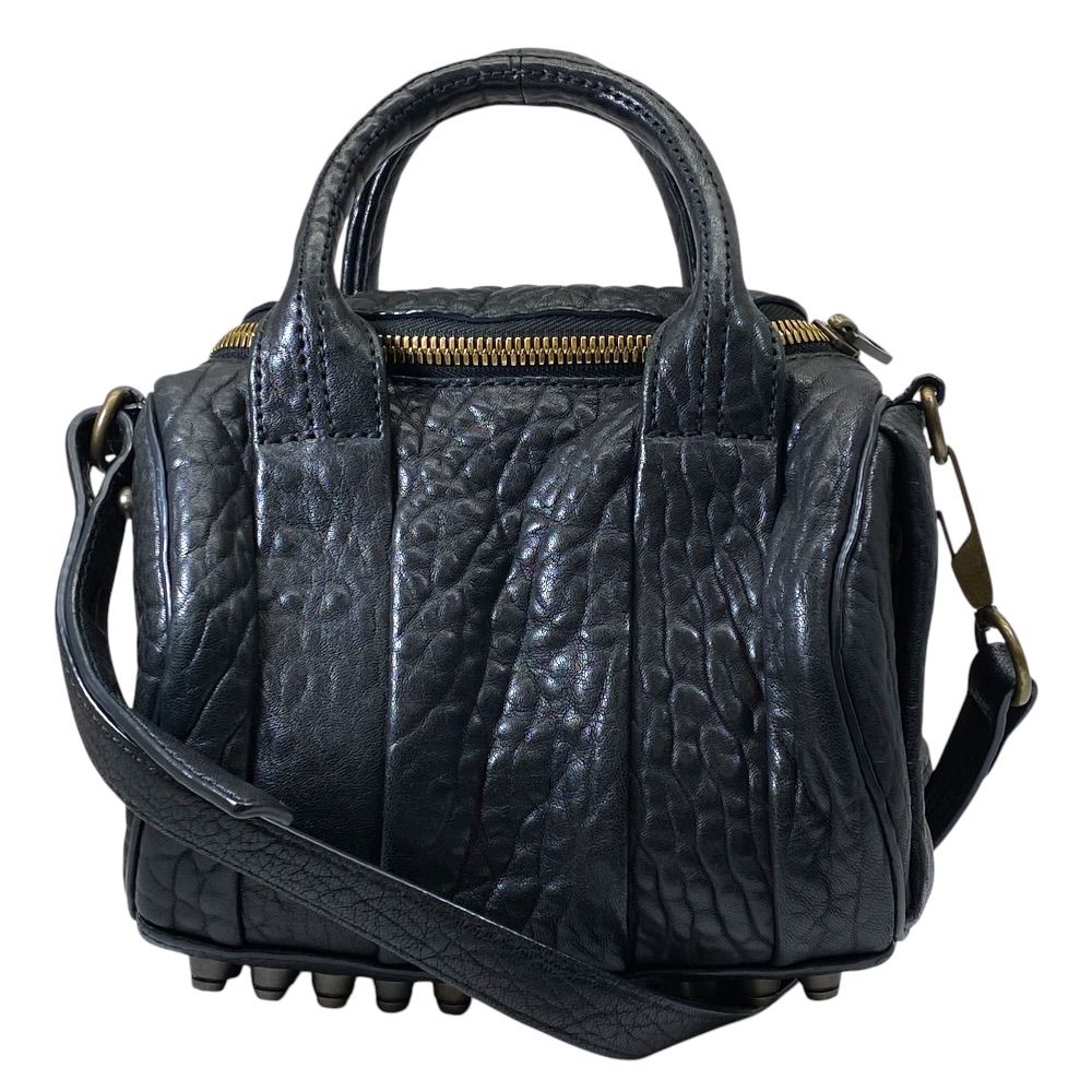 Alexander Wang アレキサンダーワン ロッキー ミニ スタッズ 2WAY ショルダーバッグ ハンドバッグ ミニボストン レザー ブラック 洗練 上質 定番 人気 実用的 現代的