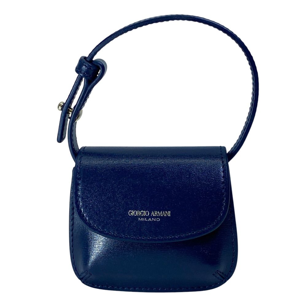 未使用 GIORGIO ARMANI ジョルジオ アルマーニ ラ プリマ ミニ チャーム バッグチャーム コインケース Y1H377 YTF4A レザー ネイビー 普段使い お出かけ 定番 人気 上品 洗練 実用的 機能的 軽量 多用途 デイリー 20,000円