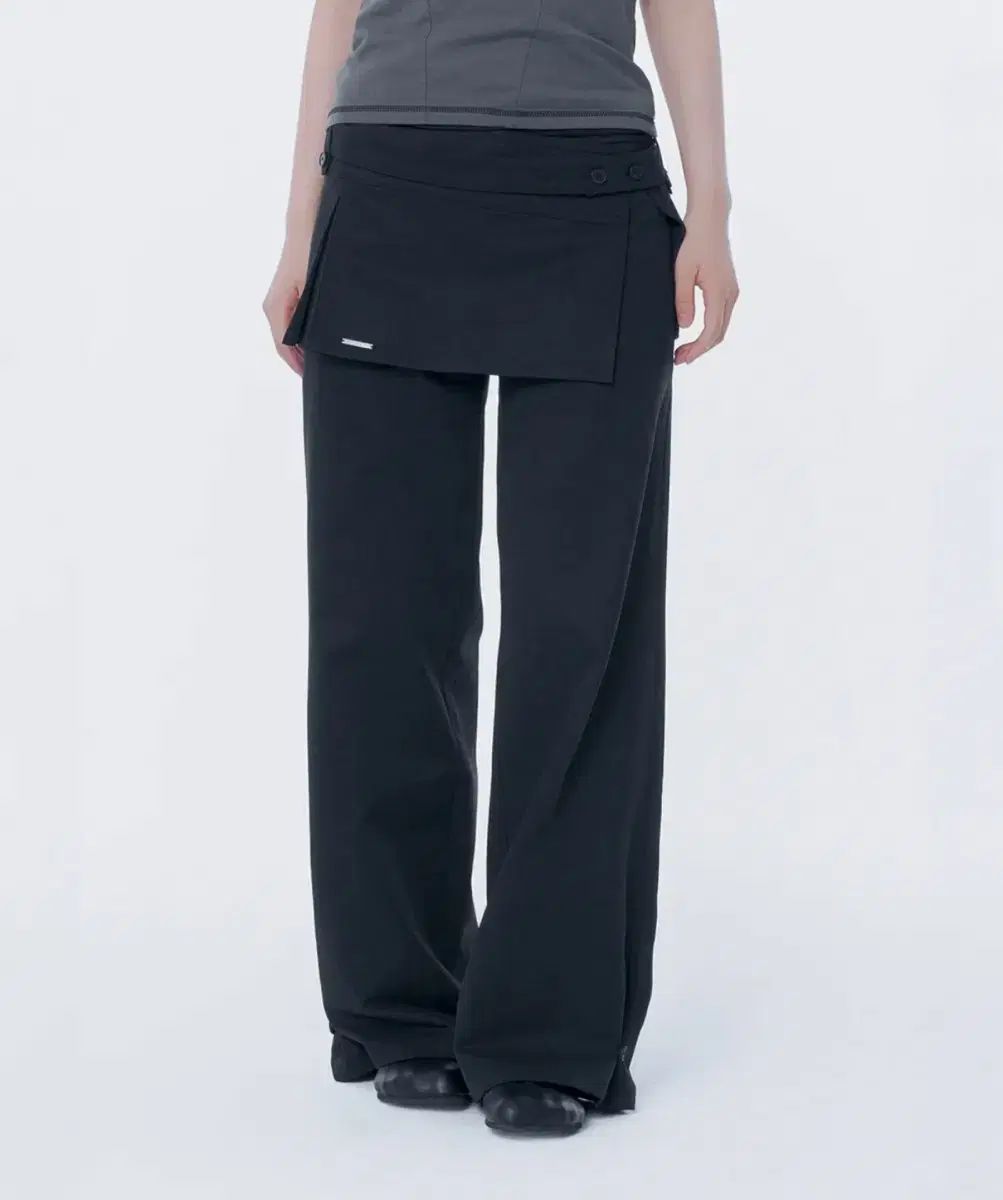 ミセキSEOUL Button tab mini skirt pants set ブラック