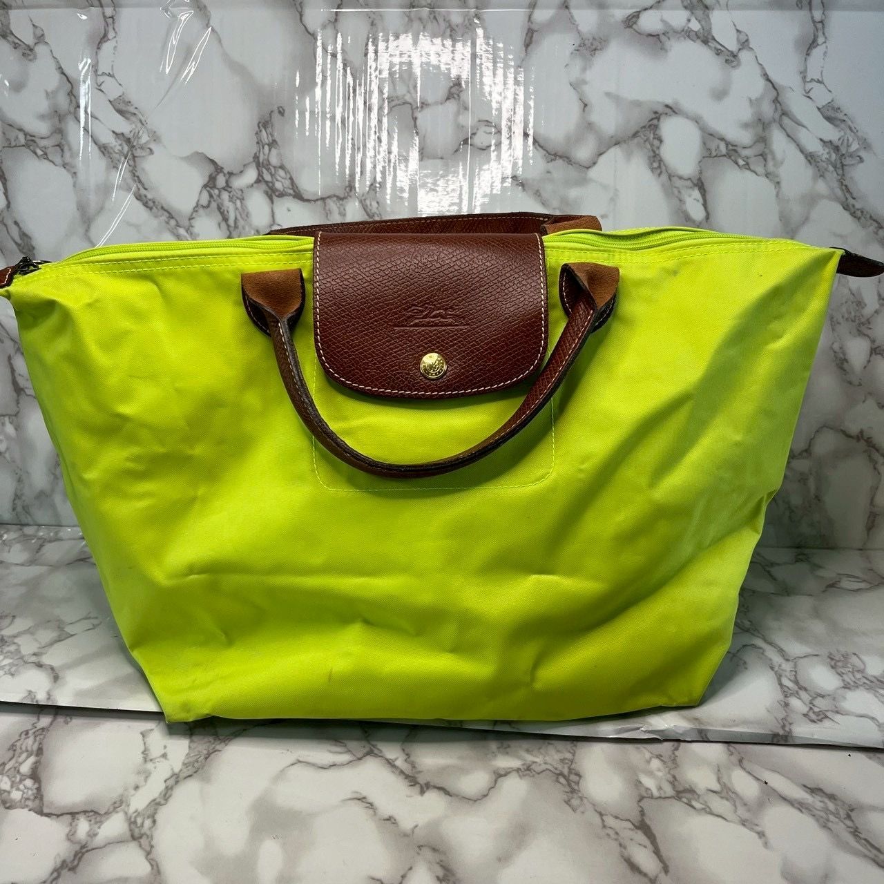 ロンシャン LONGCHAMP ルプリアージュ ネオングリーン ナイロントート 