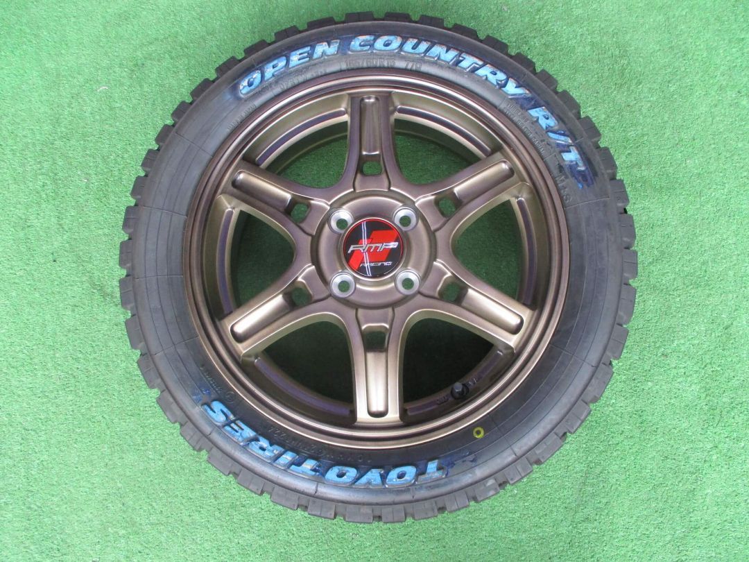 ハスラー　デリカミニなどに♪　RMP　R60　5.0J-15インチ 4H100 +45 165/60R15　オープンカントリーRT　ホワイトレター付き