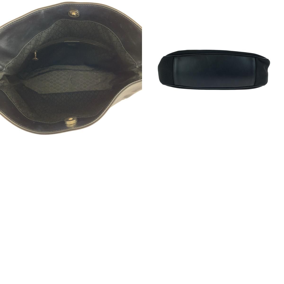 美品 GUCCI グッチ バンブー ブラック 黒 シルバー金具 ナイロン/レザー 001 1638 ショルダーバッグ ハンドバッグ レディース 602842【中古】