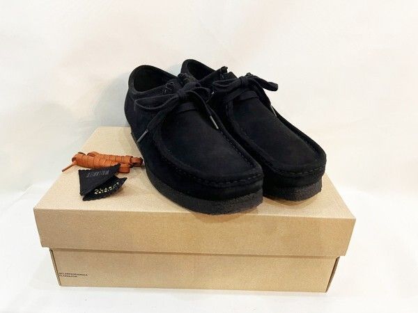 L26★CLARKS ORIGINALS/クラークス オリジナルズ Wallabee ワラビー Black Sde ブラック スウェード モカシン メンズ UK7 25cm ★