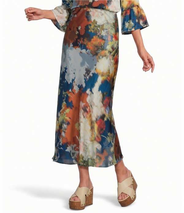 ブライン ウォーカー レディース ボトムスカート A ライン プリント Bryn Walker Woven Fiori Print ALine Bias PullOn Coordinating Ski