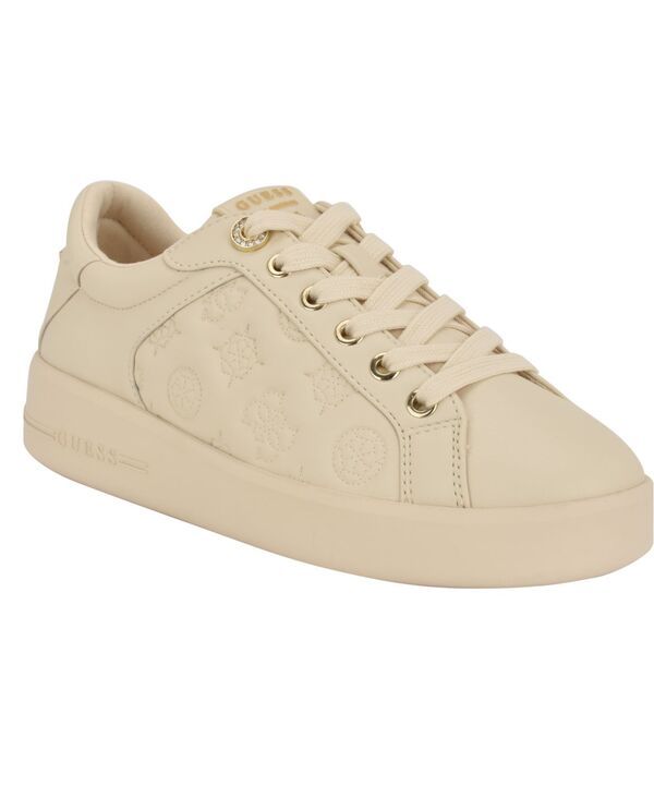 ゲス レディース シューズ スニーカー レース GUESS Womens Ronii Quattro G Peony Jacquard LaceUp Sneakers Light Natural Lo