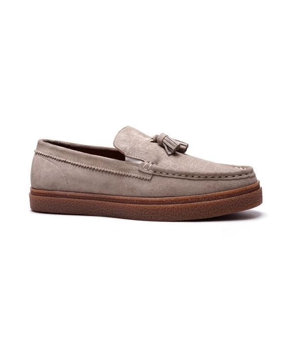 カルロスサンタナ メンズ シューズ スリッポン・ローファー Carlos by Carlosantana Mens Baez Tasseloafers Earth gray suede グレー