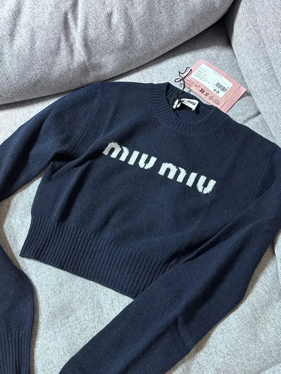 正規品 MIU MIU ミュウミュウ カシミア ウール ロゴ ニット 38(S)