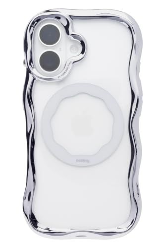 iFace BeBling Wave MagSynq iPhone 17 対応 ケース MagSafe対応 クリア (シルバー)【 iPhone17 カバー アイフェイス 耐衝撃 マグセーフ ウェーブ きらきら 透明 クリアケース 】ry