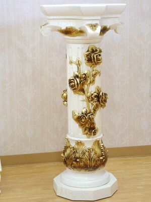 ★売り尽くし決算セール中★ ロココ調 コラムスタンド 花台 フラワースタンド 鉢置き おしゃれ 置物 ゴージャス アンティーク コーナーテーブル 飾り台 玄関 コーナー 観葉 植物 置き台 ホワイト サイドテーブル 白 アンティーク クラシック オーナメント
