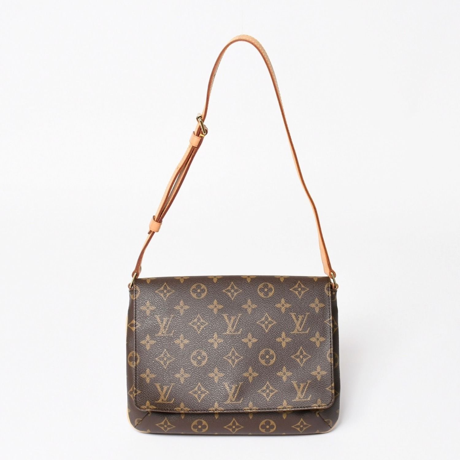 極美品 LOUIS VUITTON ルイヴィトン ミュゼットタンゴ ショルダーバック M51257 モノグラムキャンバス SP1011 ブラウン ゴールド金具 中古 4a003912