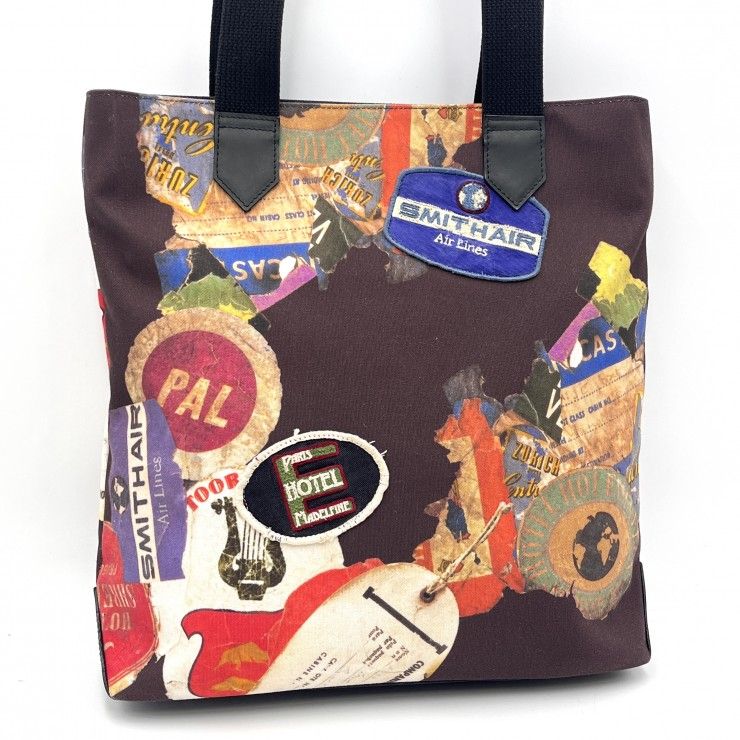 Paul Smith（ポールスミス）トートバッグ ワッペンプリント キャンバス マルチカラー レザー レディース メンズ PSG481【中古】