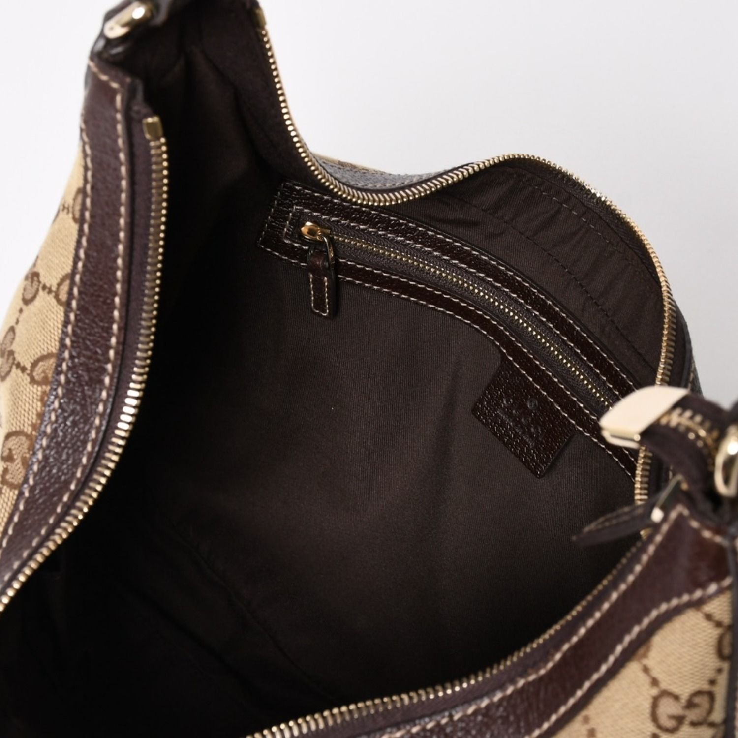 極美品 GUCCI グッチ GGキャンバス ホーボー ワンショルダーバッグ 