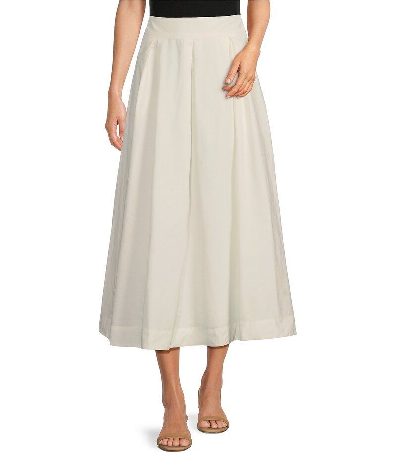 ギブソンアンドラティマー レディース ボトムス スカート A ライン プリーツ マキシ Gibson Latimer Woven Poplin High Rise Pleated ALine Flou
