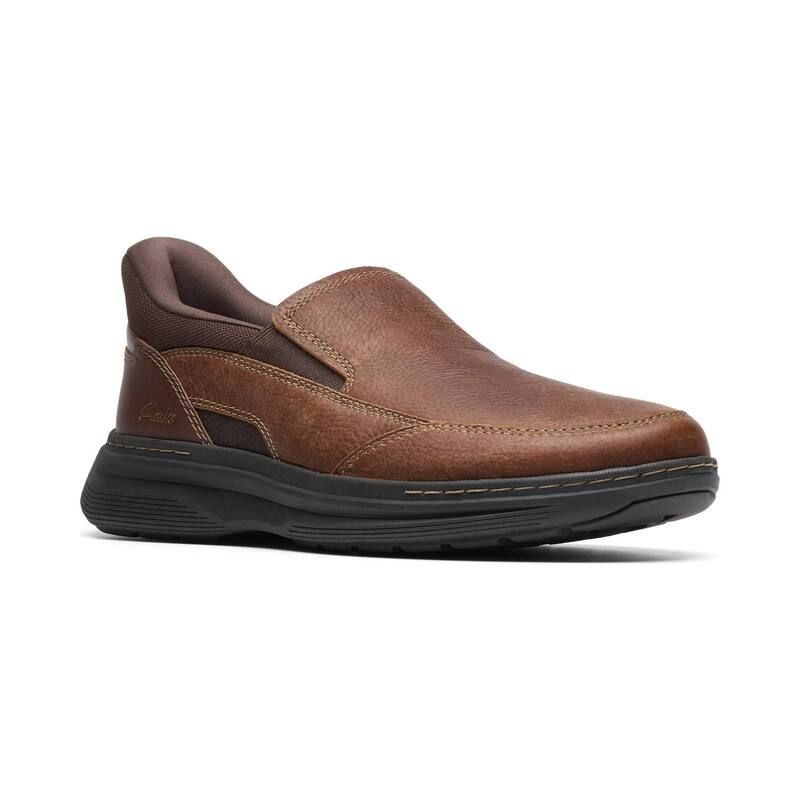 クラークス メンズ シューズ スリッポン・ローファー レザー Clarks Craftwell Step Mens Leather SlipOn Shoes Brown Leather ブラウン
