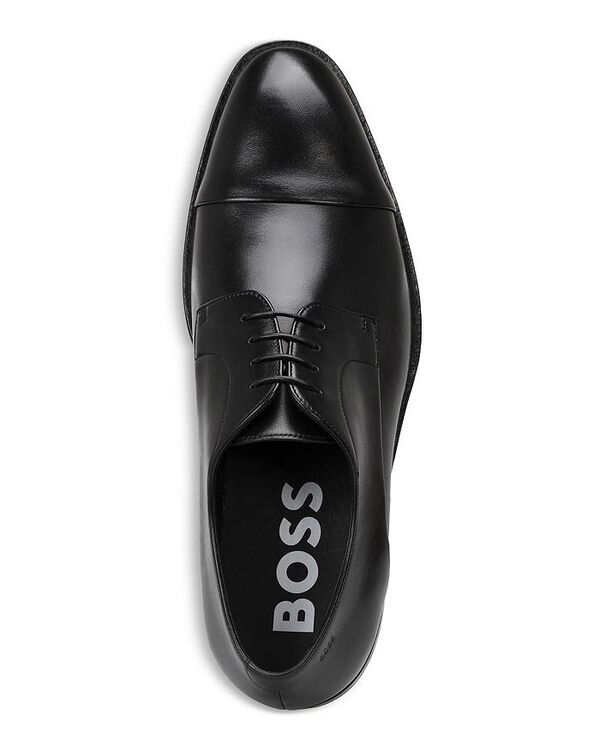 ボス メンズ シューズ オックスフォード ダービー キャップ BOSS Derrek Cap Toe Derby Shoes Black ブラック