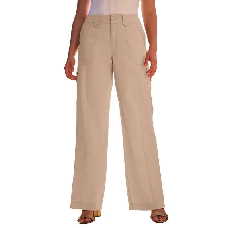 ロアマンズ レディース ボトムス カジュアルパンツ カーゴパンツ プラスサイズ Roamans Womens Plusize WideLeg Cargo Pants New Khaki カーキ