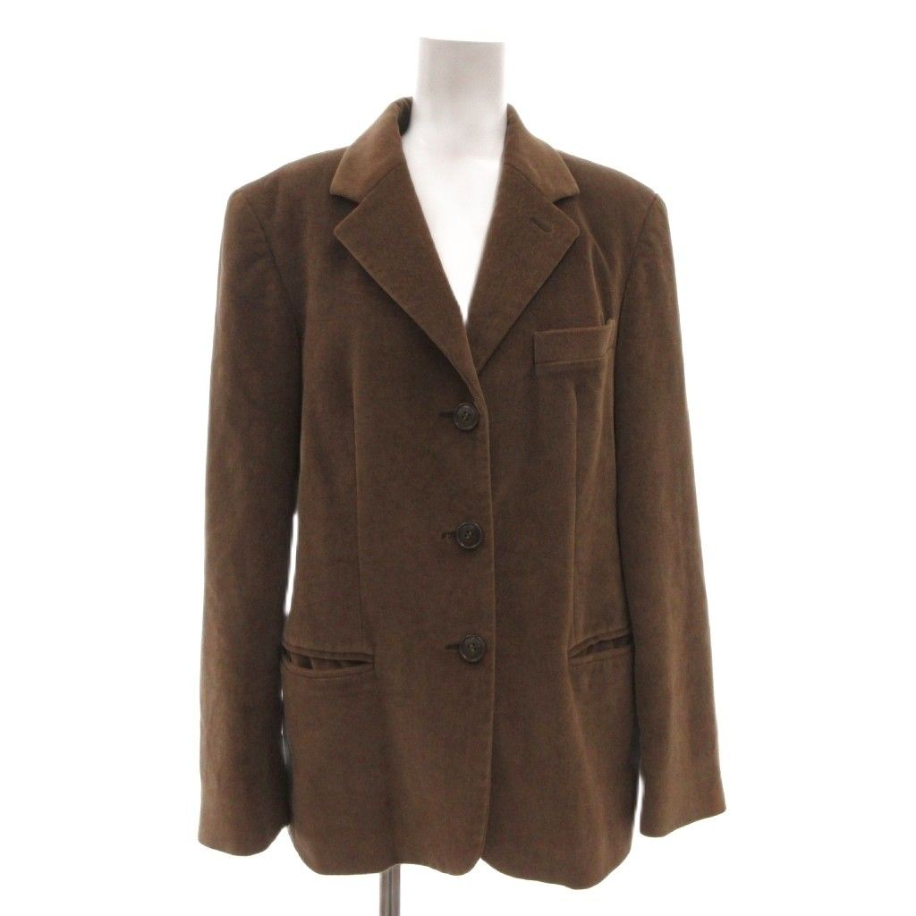マックスマーラ MAX MARA 美品 ヴィンテージ テーラードジャケット シングルブレスト 3B パイル生地 38 茶 ブラウン /MX