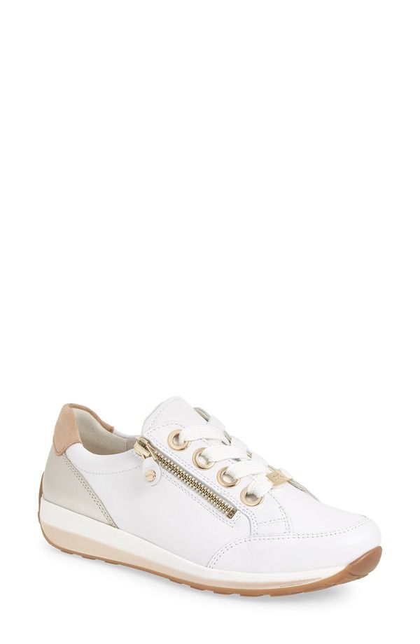 アラ レディース シューズ スニーカー レース ara Ollie LaceUp Sneaker White Daytona Silver Metallic ホワイト