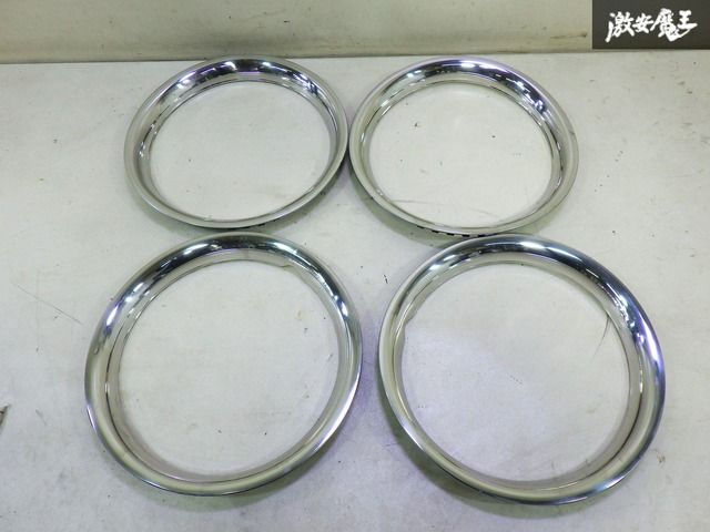 【ストア出品！】 社外 TOYOTA トヨタ 200系 ハイエース 純正 ホイール にて使用 メッキ リム リング １台分 セット 内径：約34.3cm