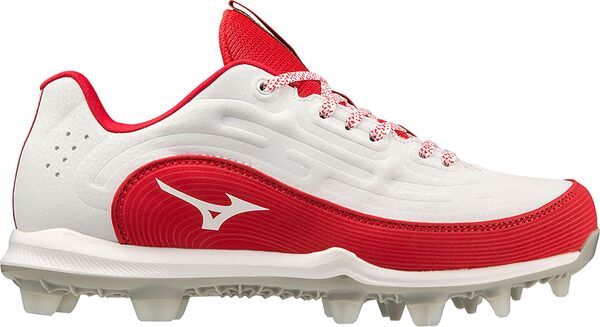ミズノ レディース シューズ スニーカー Mizuno Womens 9Spike Advanced Finch Elite 6 TPU Softball Cleats WhiteRed ホワイト