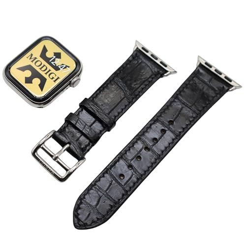 MODIGI コンパチブル Apple Watch用 ベルト 腹革クロコダイル 本革 のバンド ハンドメイド 40/41/42/44/45/46/49 mm Series 3-11・SE 1/2/3・Ultra 1/2/3 対応 Zermat ad6f9239